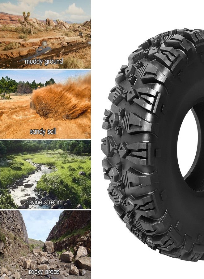 AllinRC 2.2 Crawler Tires 4Pcs fit 2.2 Beadlock Wheels RC Rubber Tyre Set with Foam Insert for 1/10 RC Rock Crawler Axial SCX10 RR10 Wraith Capra - Image 3